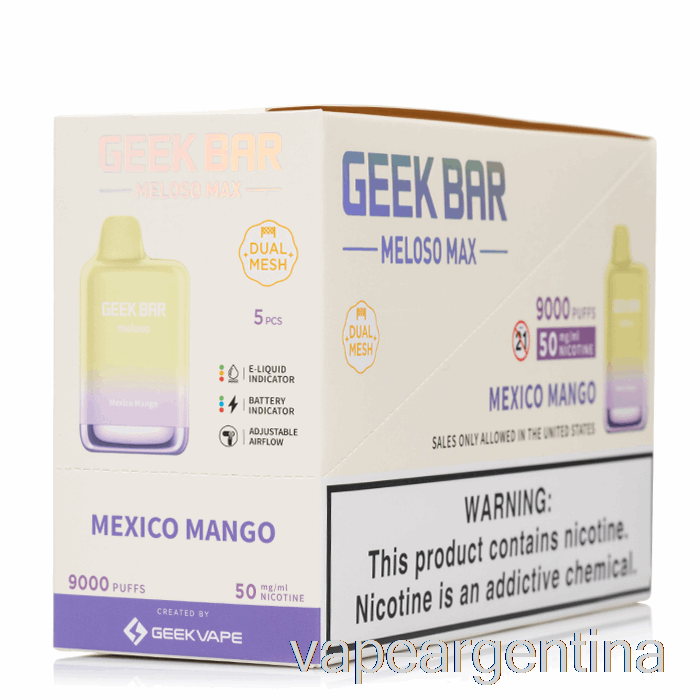 [paquete De 5] Vape Desechable Geek Bar Meloso Max 9000 Descartable
